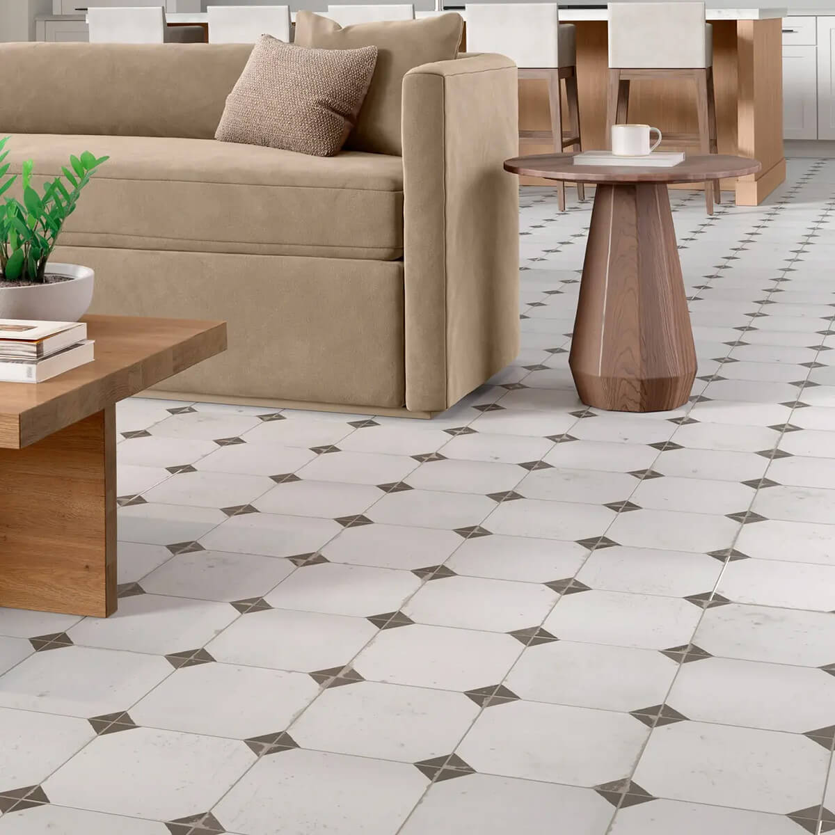 Tile flooring for living area | Carpet Collection